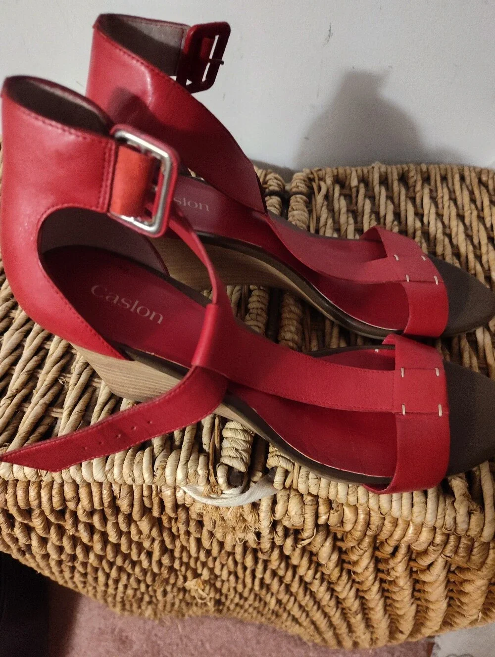 Caslon Red T- Strap Sandals Size 9